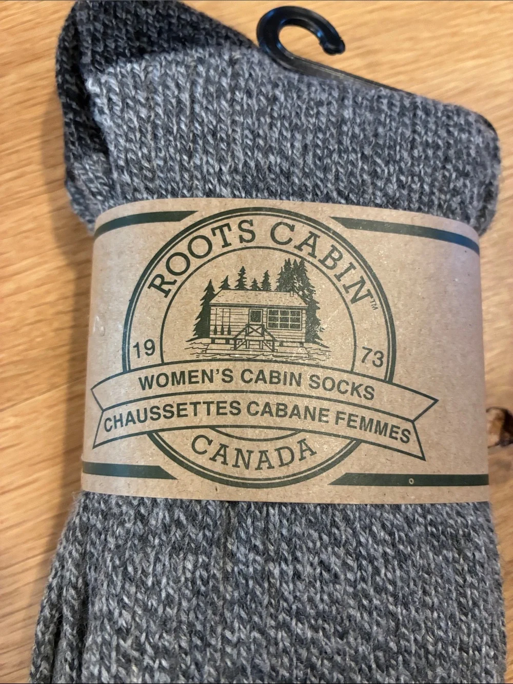 2-pack Roots Cabin Socks - Gray & Cream with Black Accents